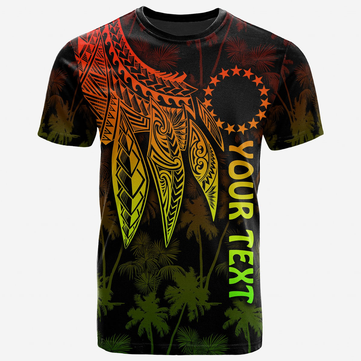 Cook Islands Custom T Shirt Polynesian Wings (Reggae) Unisex Reggae - Polynesian Pride