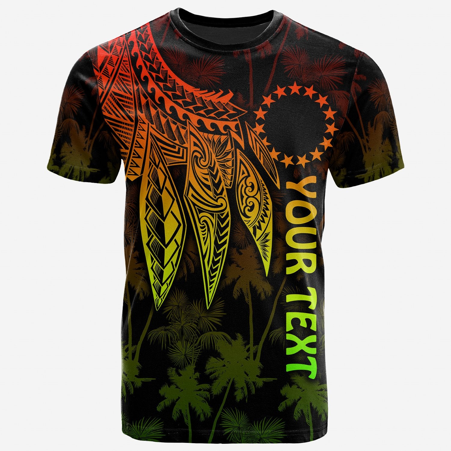 Cook Islands Custom T Shirt Polynesian Wings (Reggae) Unisex Reggae - Polynesian Pride