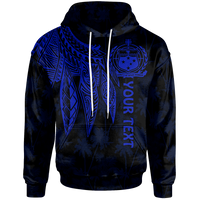 Samoa Custom Hoodie Polynesian Wings (Blue) Unisex Blue - Polynesian Pride