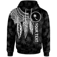 Chuuk Custom Hoodie Polynesian Wings (White) Unisex Black - Polynesian Pride