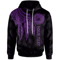 American Samoa Custom Hoodie Polynesian Wings (Purple) Unisex Purple - Polynesian Pride