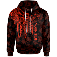 Fiji Custom Hoodie Polynesian Wings (Red) Unisex Blue - Polynesian Pride