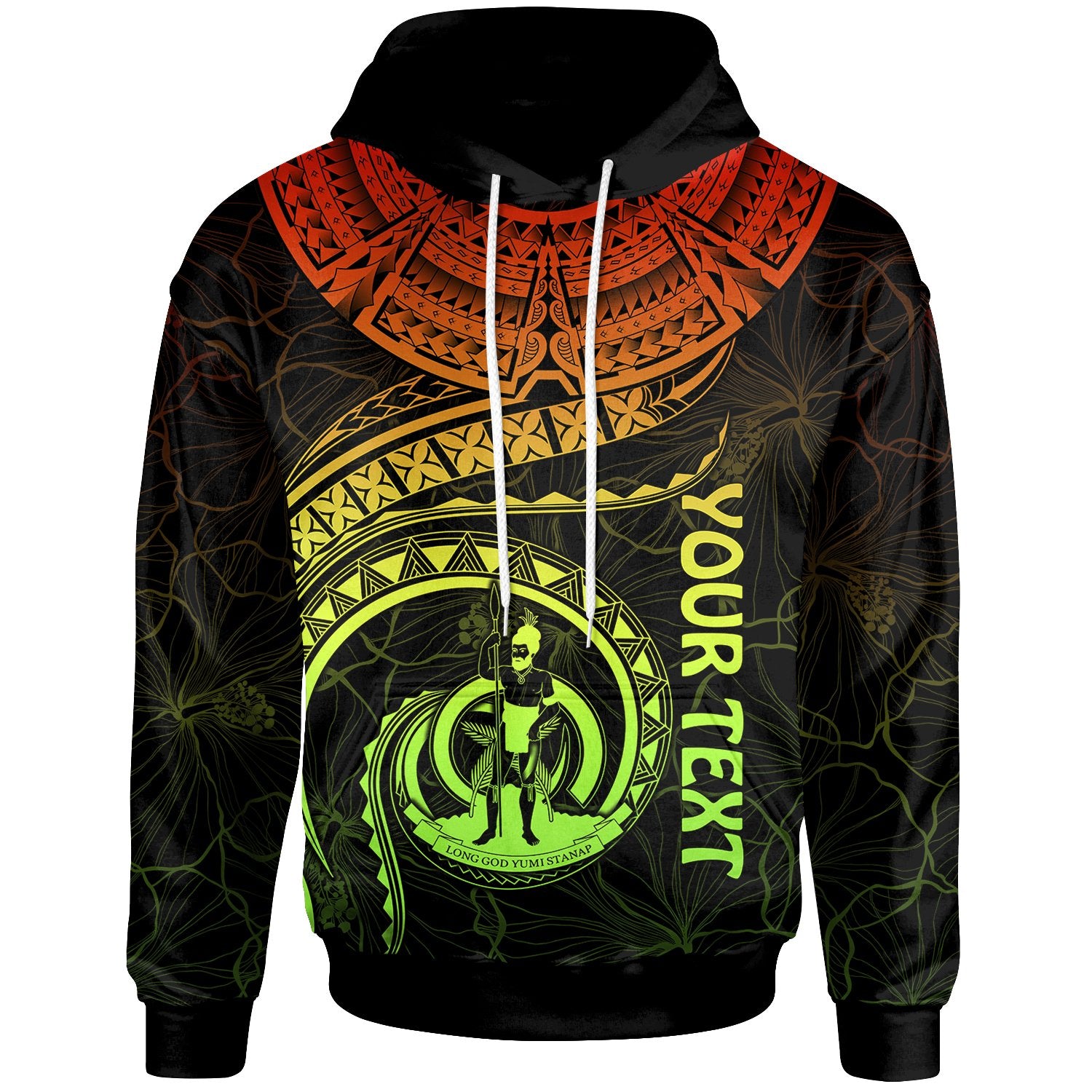 Vanuatu Polynesian Custom Hoodie Vanuatu Waves (Reggae) Unisex Reggae - Polynesian Pride