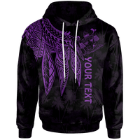 Fiji Custom Hoodie Polynesian Wings (Purple) Unisex Blue - Polynesian Pride