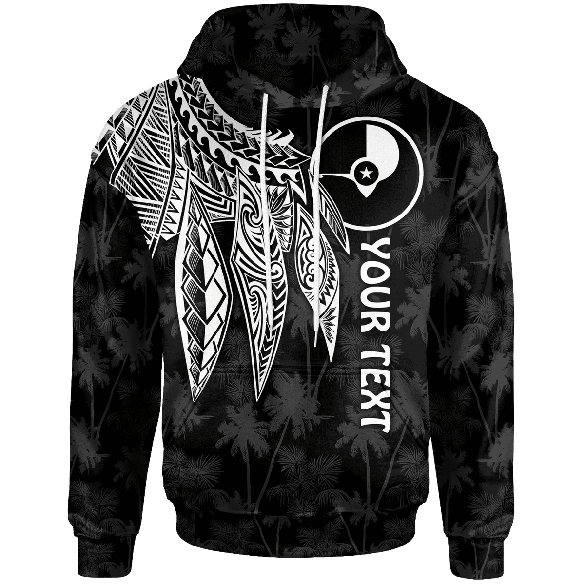 Yap Custom Hoodie Polynesian Wings (White) Unisex White - Polynesian Pride