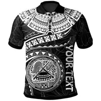 American Samoa Polynesian Custom Polo Shirt American Samoan Waves (White) Unisex White - Polynesian Pride
