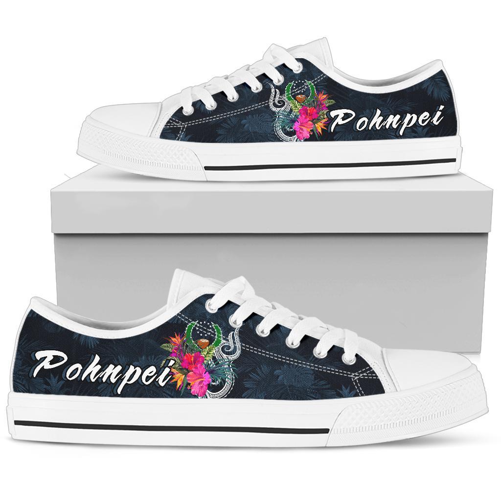 Pohnpei Micronesia Low Top Shoe - Tropical Flower - Polynesian Pride