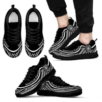 American Samoa Wave Sneakers Black White Color Men's Sneakers - Black - American Samoa Black - Polynesian Pride