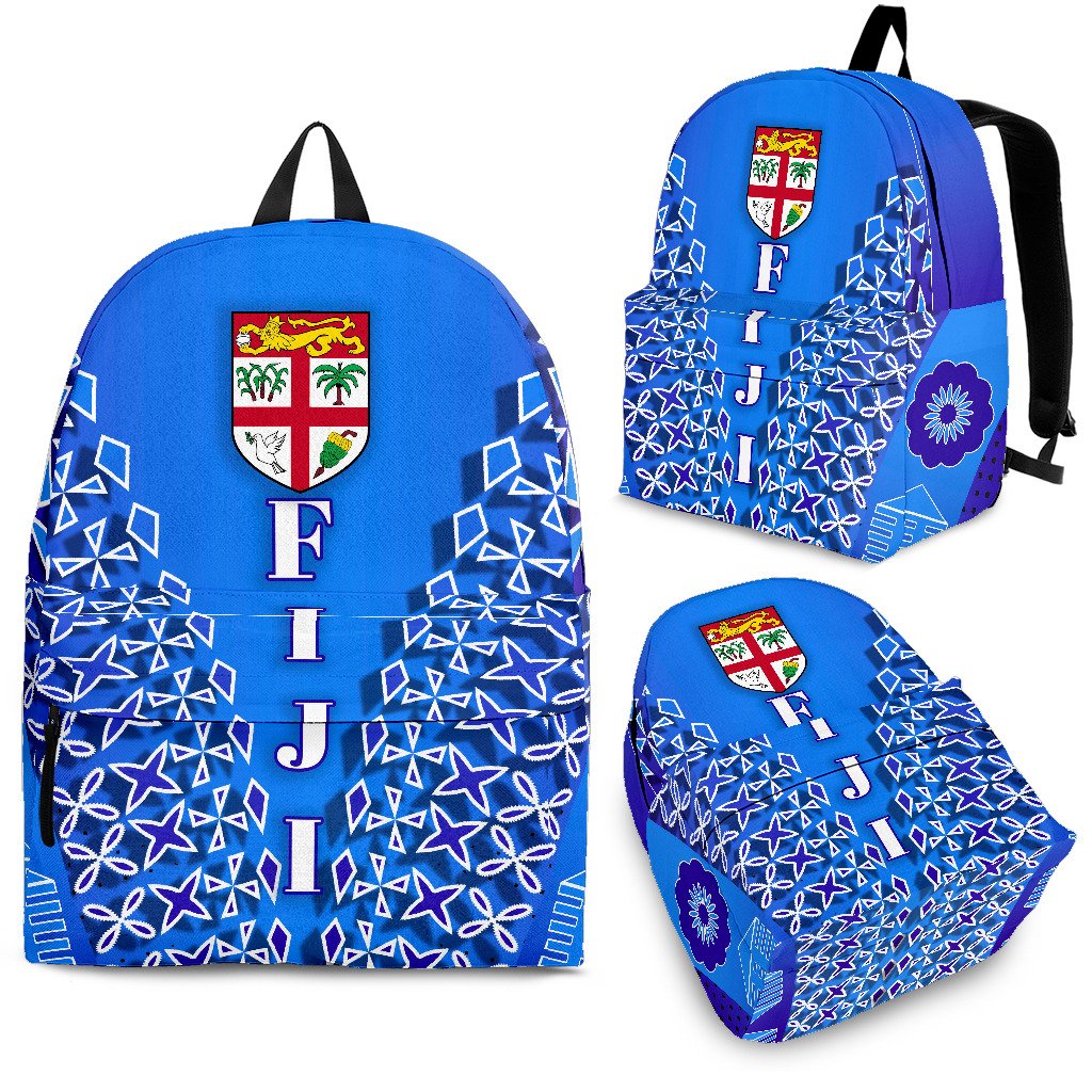 Fiji Drua Backpack Tapa Blue - Polynesian Pride