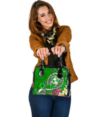Tonga Shoulder Handbag - Turtle Plumeria (Green) One Size Green - Polynesian Pride