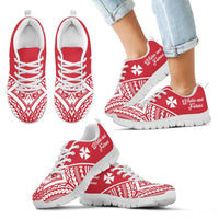 Wallis and Futuna Rising Sneakers - Wallis and Futuna Coat Of Arms Polynesian Tattoo - A16 - Polynesian Pride