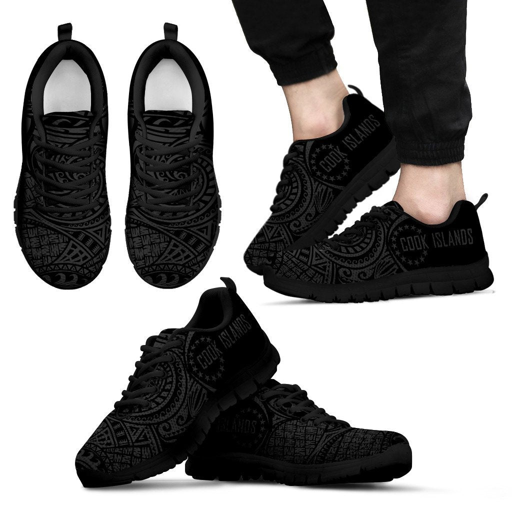 Cook Islands Polynesian Sneakers - Circle Style 03 Men's Sneakers Black - Polynesian Pride