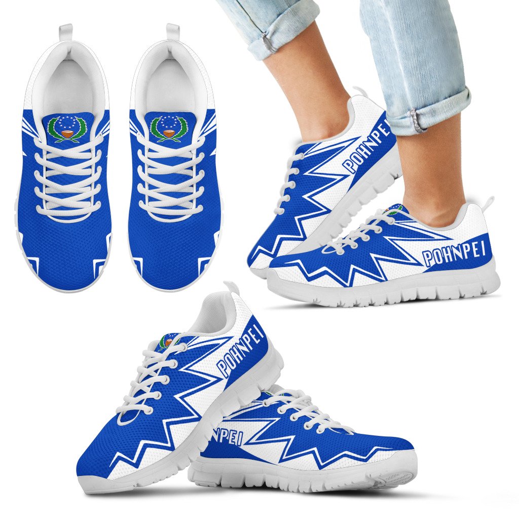 Pohnpei Sneakers - Pohnpei Flag Thunder Style - Polynesian Pride