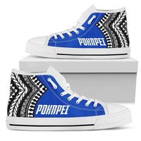Pohnpei Flag High Top Shoes Micronesian Pattern - Polynesian Pride