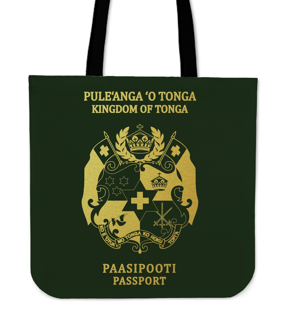 Tonga Passport Tote Bag Tote Bag One Size Green - Polynesian Pride
