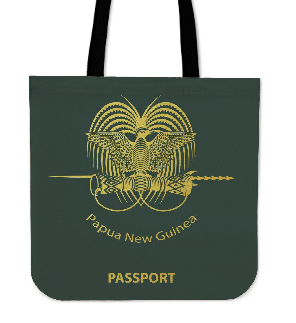 Papua New Guinea Passport Tote Bag Tote Bag One Size Green - Polynesian Pride