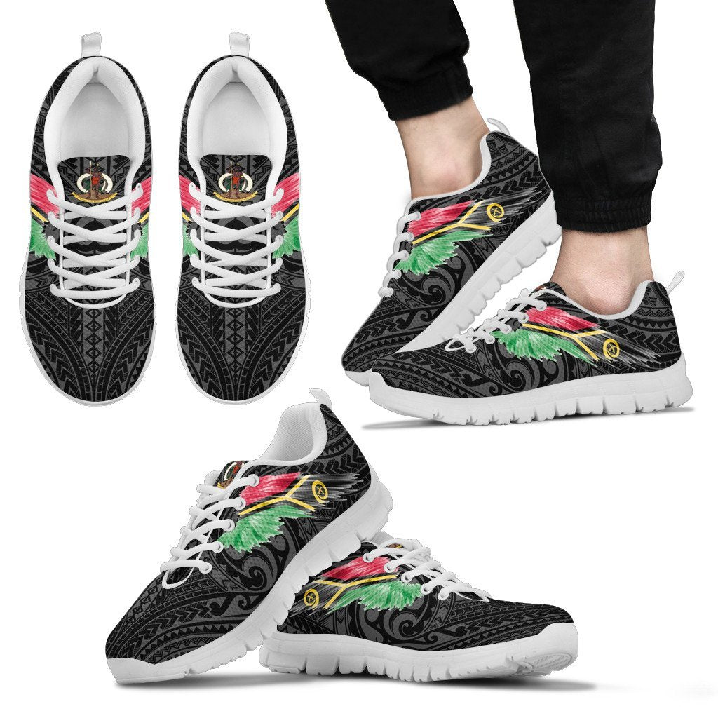 Vanuatu Sneakers - Vanuatu Coat Of Arms & Flag Wing - A8 - Polynesian Pride