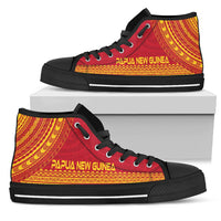 Papua New Guinea High Top Shoes - Polynesian Flag Chief Version - Polynesian Pride