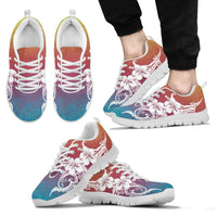 Hibiscus Polynesian Light Style Sneakers Men's Sneakers White - Polynesian Pride