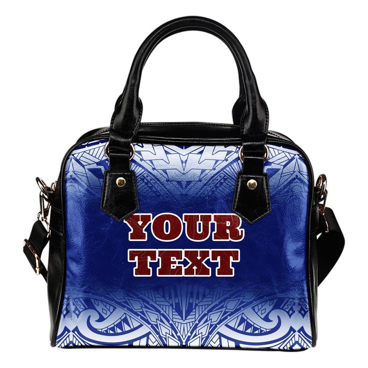 Samoa Custom Personalised Shoulder Handbag - Polynesian Fog Blue One Size Blue - Polynesian Pride