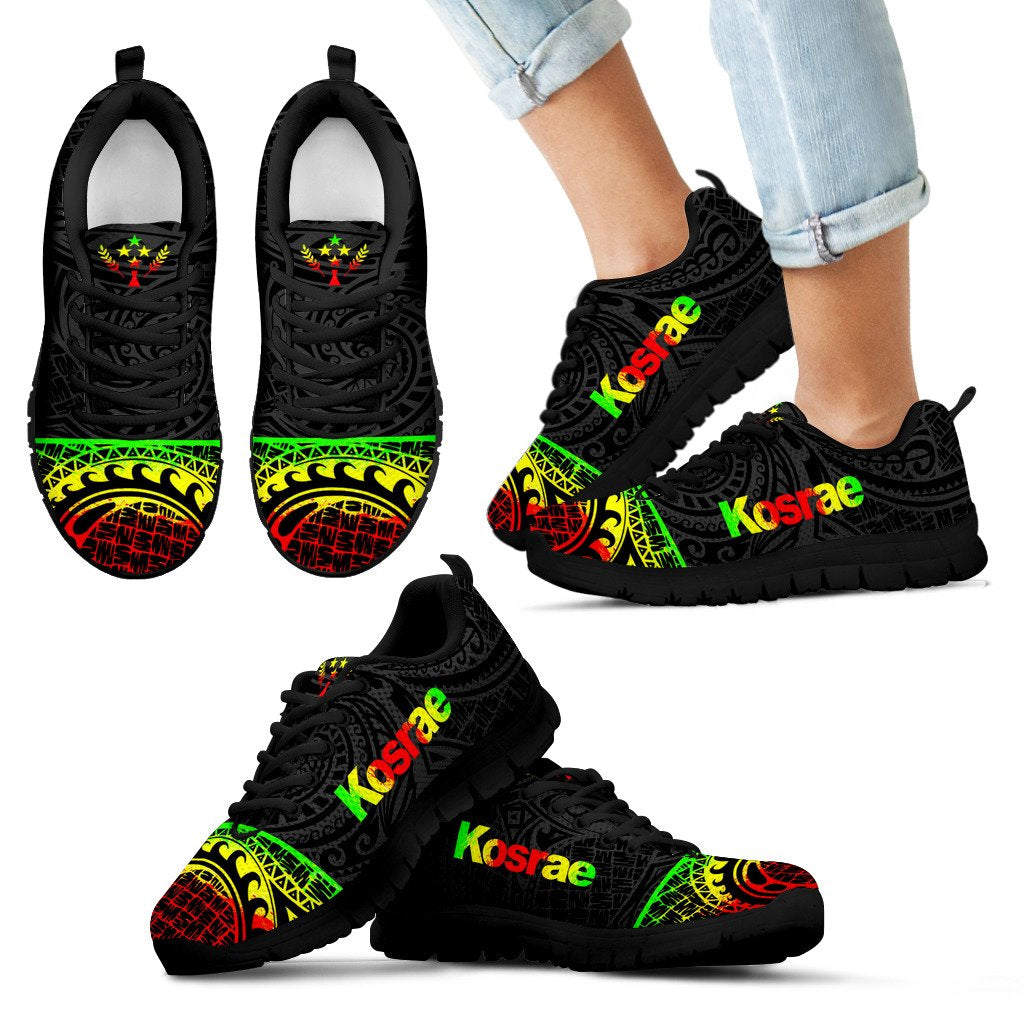 Kosrae Sneakers - Kosrae Flag Micronesia Reggae Style - Polynesian Pride