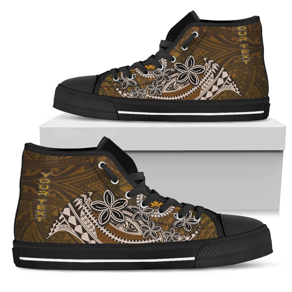 Pohnpei Custom Personalised High Top Shoes - Polynesian Boar Tusk - Polynesian Pride