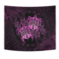hawaiiTapestry - Turtle Strong Pattern Hibiscus Plumeria Pink AH - Polynesian Pride