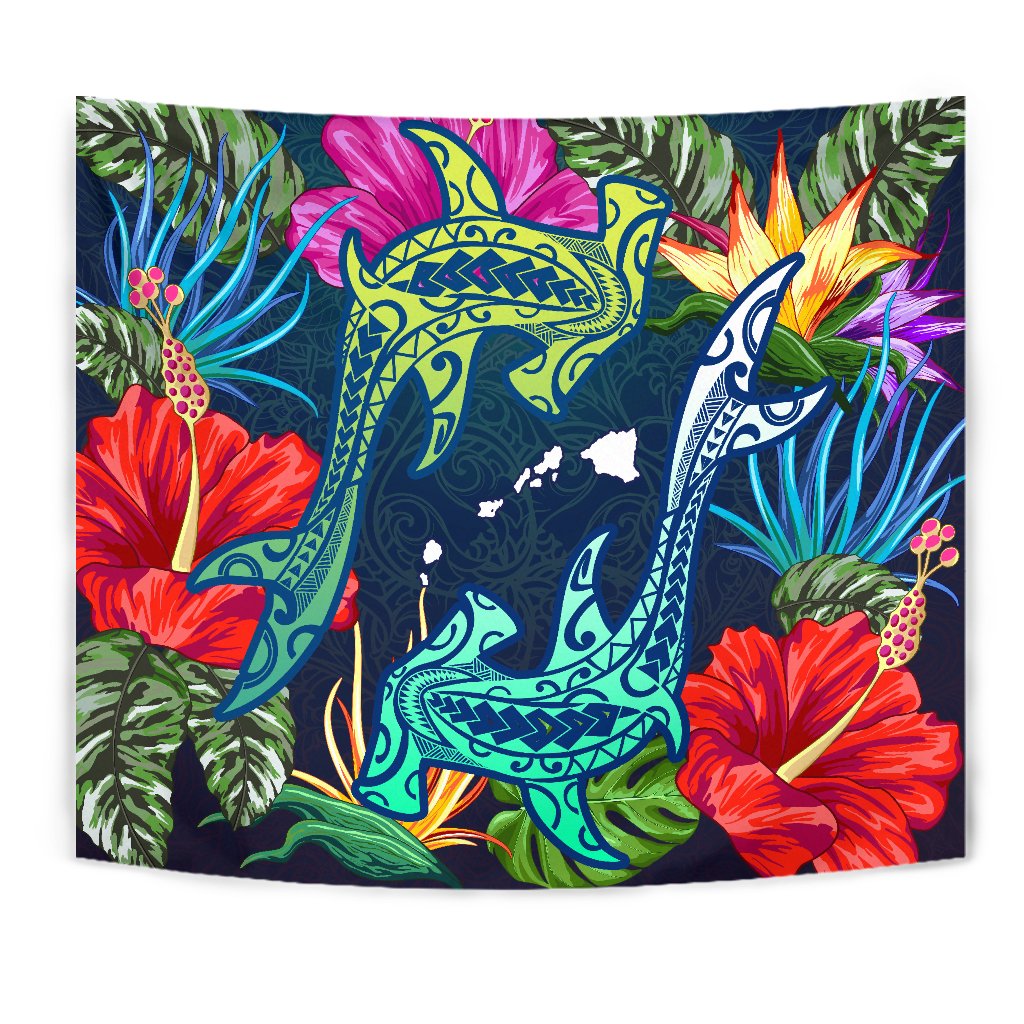 Hawaii Shark Tropical Color Tapestry - Polynesian Pride