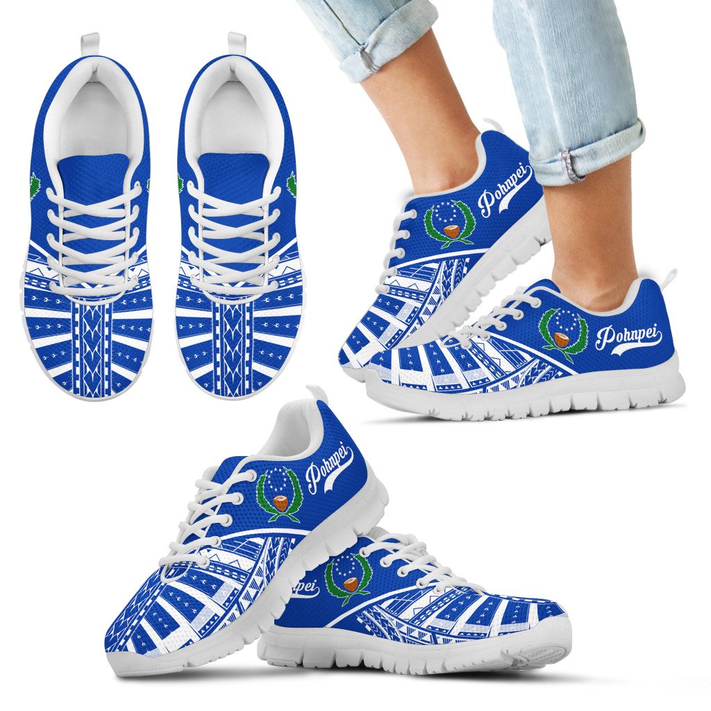 Pohnpei Sneakers - Pohnpei Flag Micronesian Tattoo - Polynesian Pride