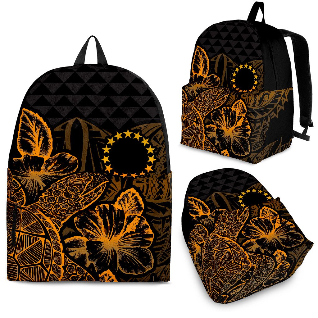Cook Islands Polynesian Backpack Turtle Hibiscus Gold Gold - Polynesian Pride