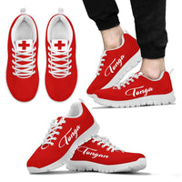 Tonga Shoes - Tonga Flag - K5 Unisex White - Polynesian Pride