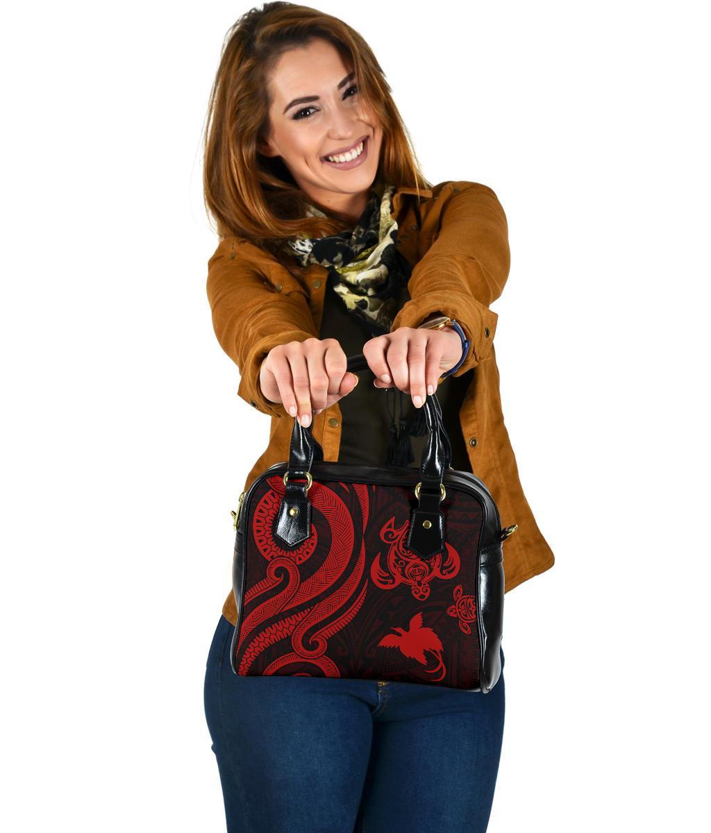 Papua New Guinea Shoulder Handbag - Red Tentacle Turtle One Size Red - Polynesian Pride
