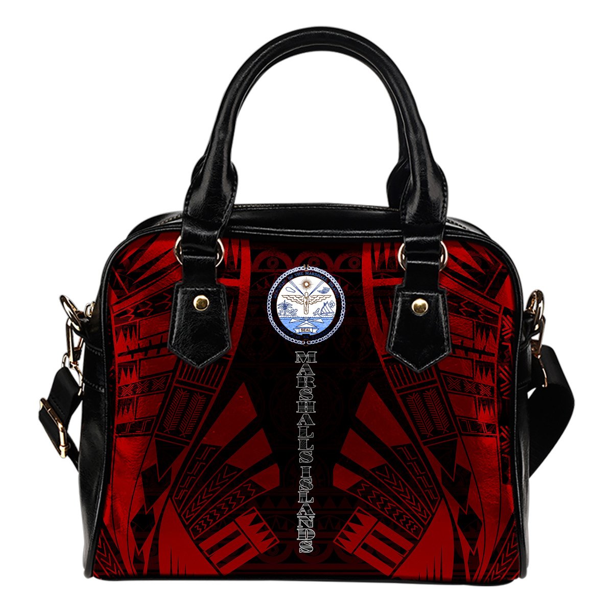 Marshall Islands Shoulder Handbag - Polynesian Tattoo Red One Size Red - Polynesian Pride