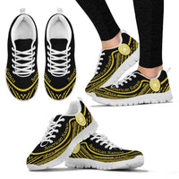 American Samoa Wave Sneakers Gold Color Women's Sneakers - White - American Samoa White - Polynesian Pride