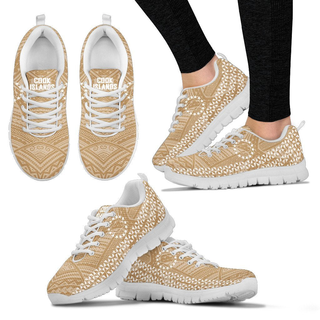 Cook Islands Polynesian Tribal Sneakers 05 Women's Sneakers White - Polynesian Pride