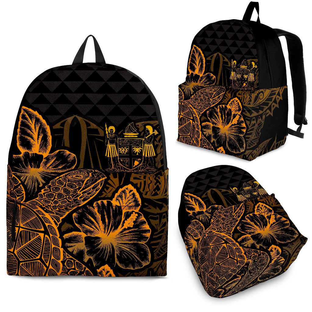 Fiji Polynesian Backpack Turtle Hibiscus Gold Gold - Polynesian Pride