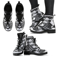 Guam Leather Boots - Polynesian Tattoo Black - Polynesian Pride