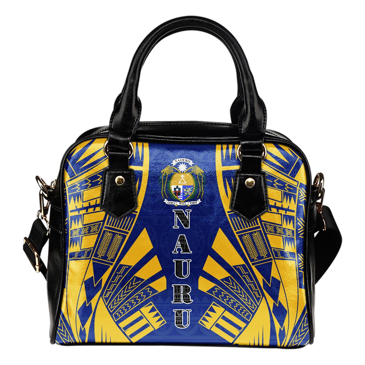 Nauru Shoulder Handbag - Polynesian Tattoo Flag One Size White - Polynesian Pride