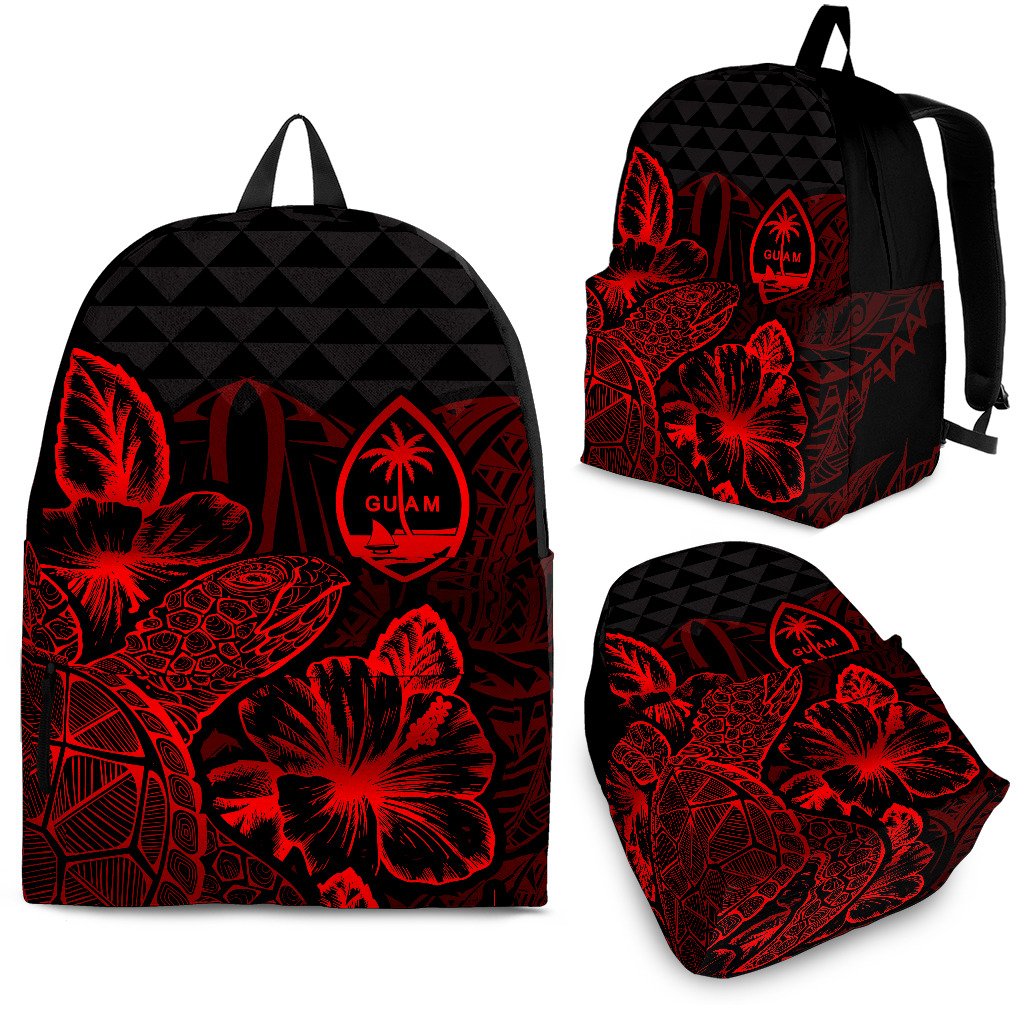 Guam Polynesian Backpack Turtle Hibiscus Red Red - Polynesian Pride