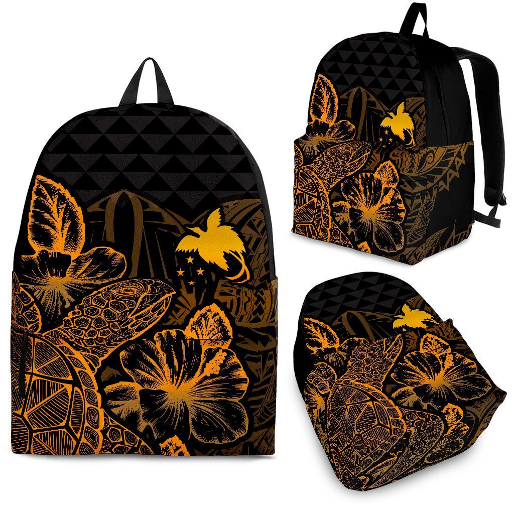 Papua New Guinea Polynesian Backpack Turtle Hibiscus Gold Gold - Polynesian Pride