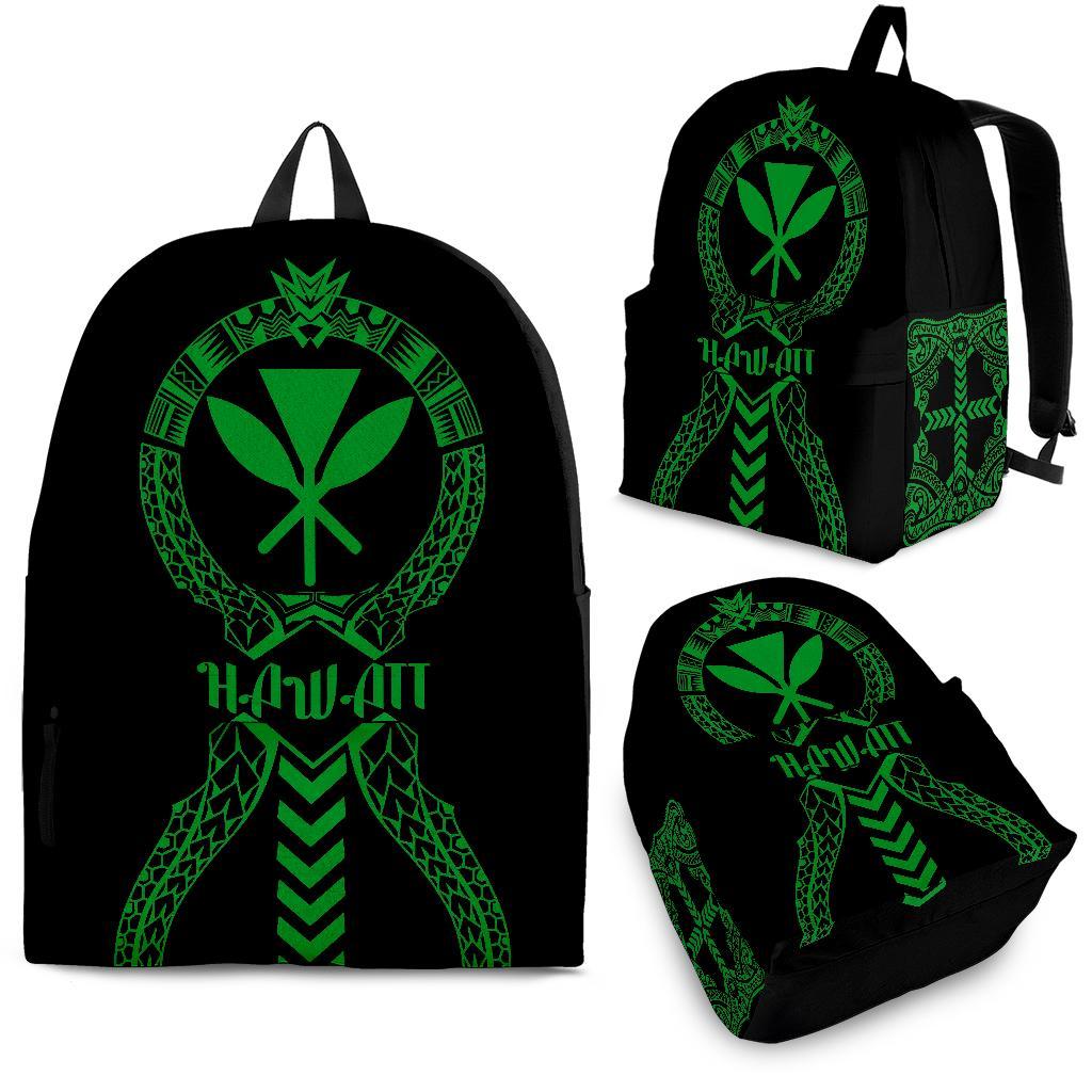 Kanaka Maoli Backpack - Polynesian Tribal One Style Green - Polynesian Pride
