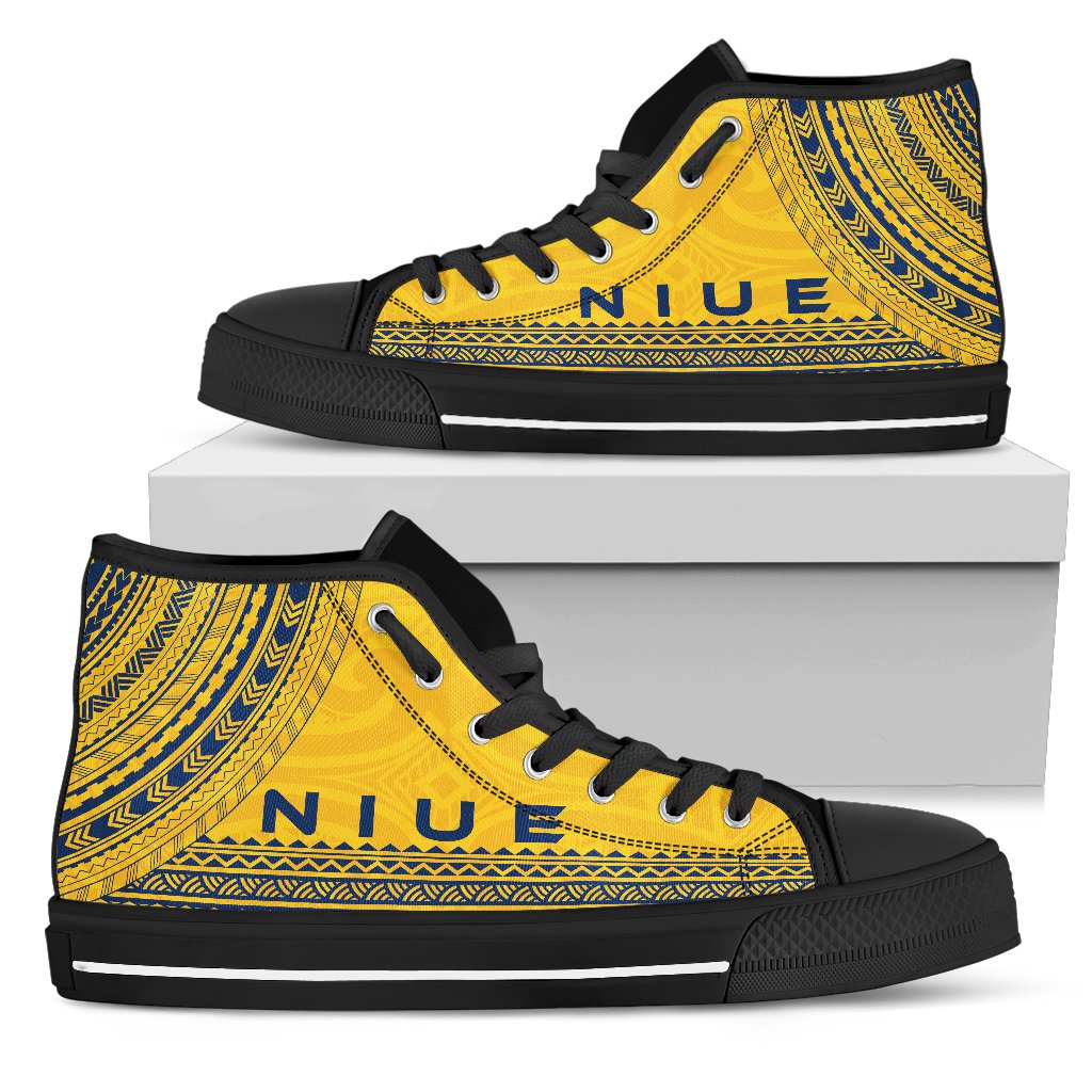 Niue High Top Shoes - Polynesian Flag Chief Version - Polynesian Pride