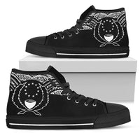 Pohnpei High Top Shoes - Micronesian Black Style Unisex White - Polynesian Pride