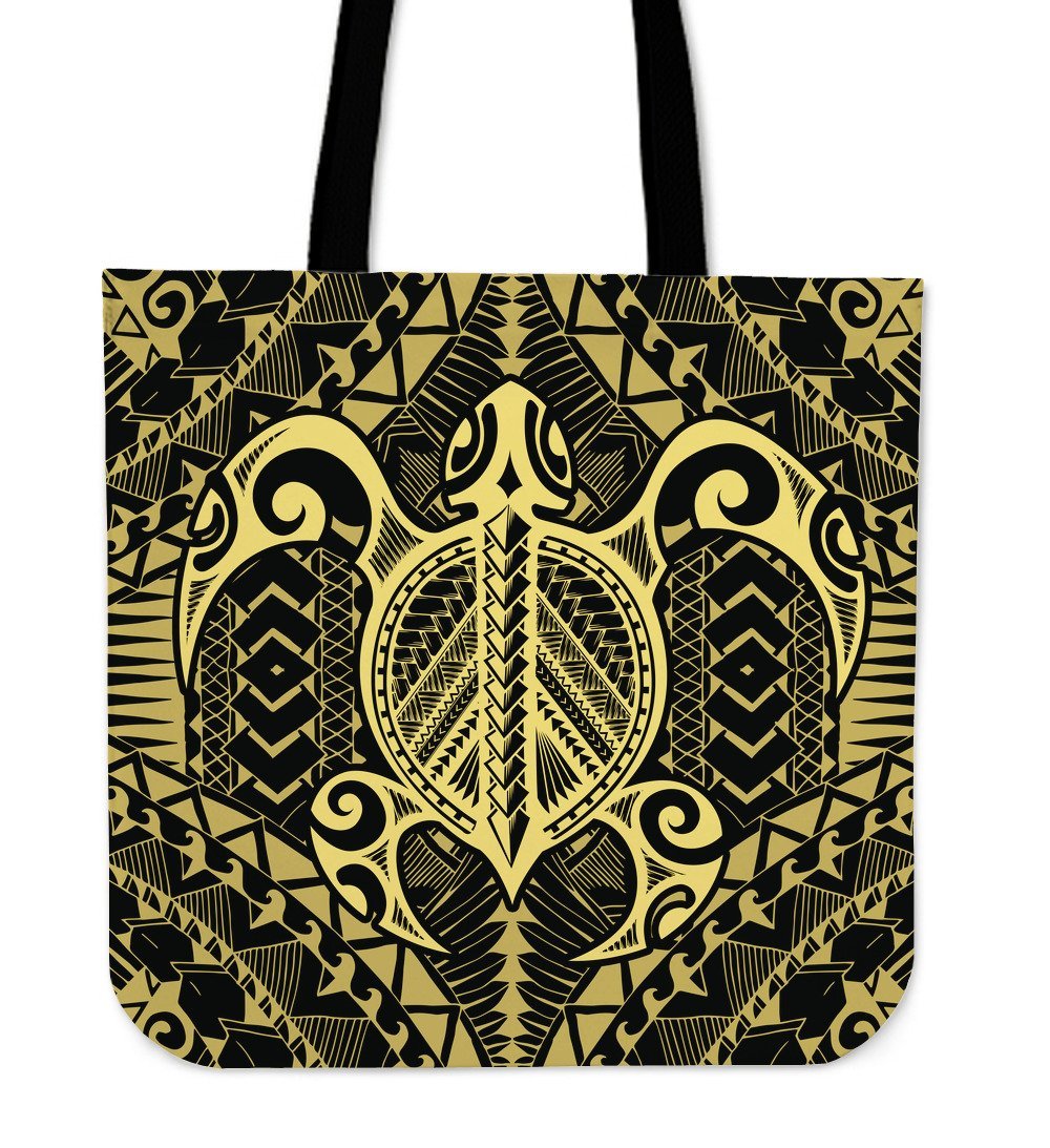 Polynesian Turtle Tote Bag (Gold) A6 Tote Bag One Size Gold - Polynesian Pride