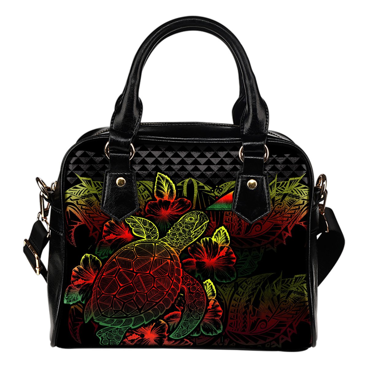 Tokelau Polynesian Shoulder Handbag Turtle Hibiscus Reggae One Size Reggae - Polynesian Pride