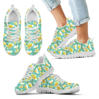 Hawaii Tropical Plumeria Blue Sneakers Kid's Sneakers White - Polynesian Pride