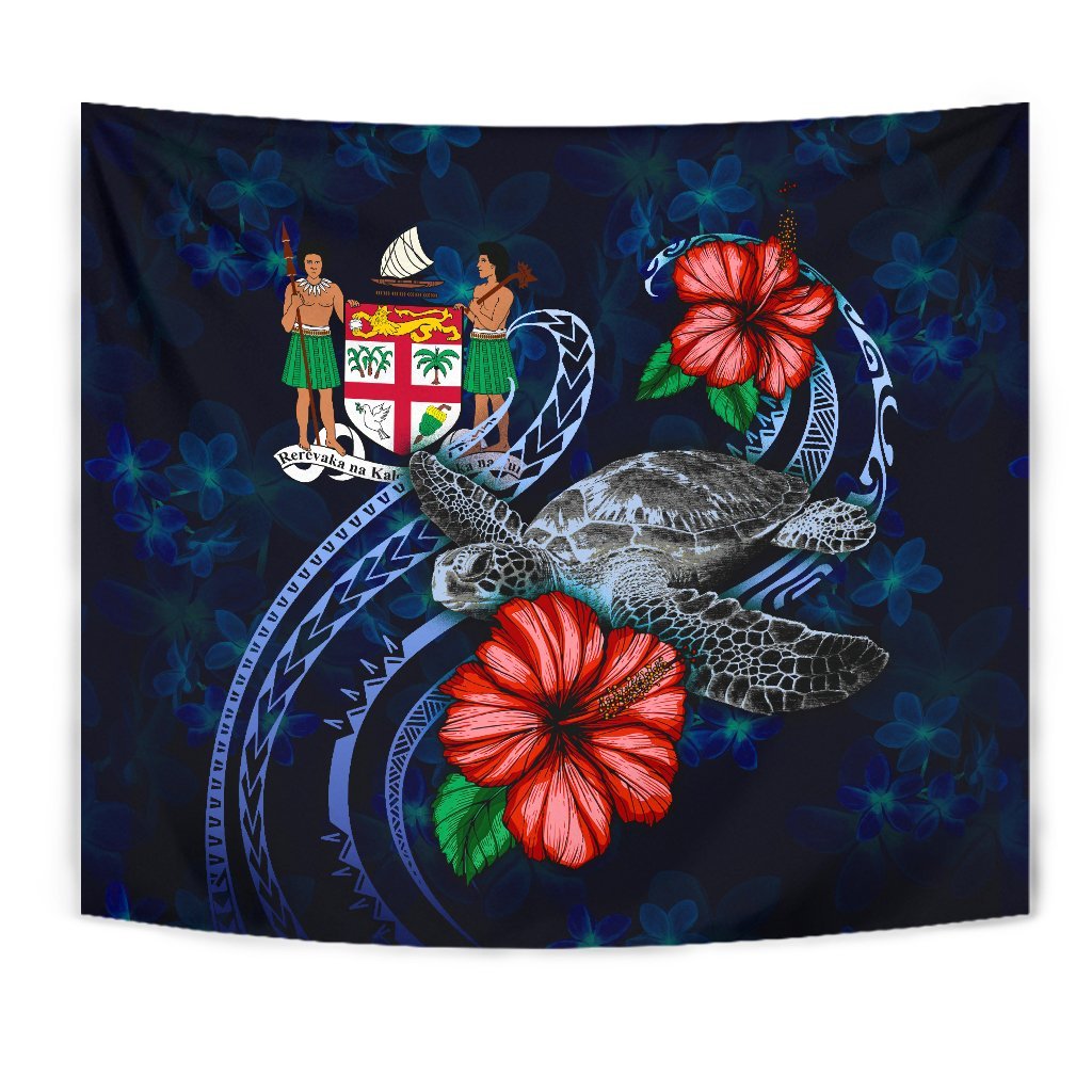 Fiji Polynesian Tapestry - Blue Turtle Hibiscus - Polynesian Pride