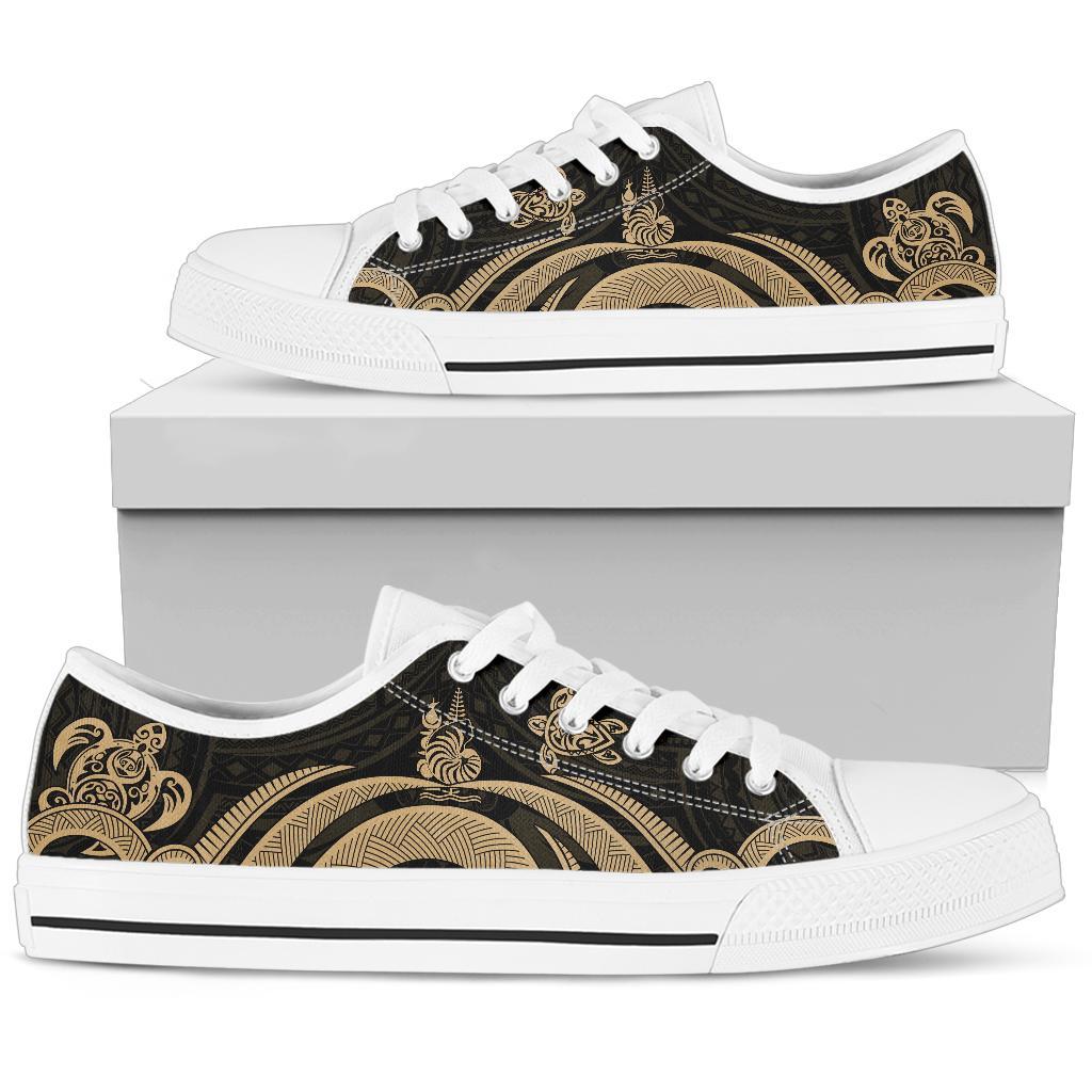 New Caledonia Low Top Canvas Shoes - Gold Tentacle Turtle - Polynesian Pride