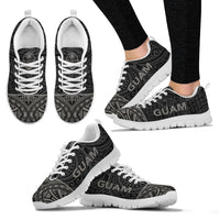 Guam Sneakers - Guam Coat Of Arms Micronesian Grey Style - Polynesian Pride