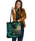 Tiki Polynesian Tote Bag Turtle Hibiscus Tote Bag One Size Black - Polynesian Pride